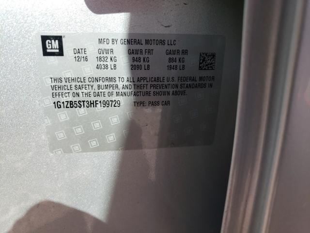 Photo 10 from auction – 2017 CHEVROLET MALIBU LS with VIN 1G1ZB5ST3HF199729