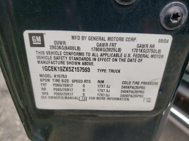 Photo 10 from auction – 2005 CHEVROLET SILVERADO with VIN 1GCEK19ZX5Z157593