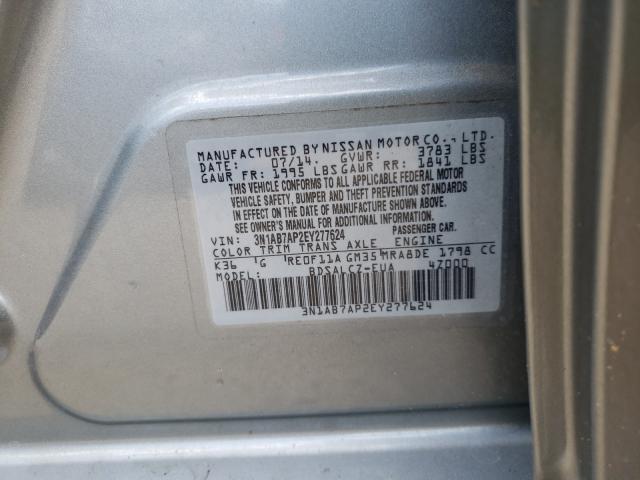 Photo 10 from auction – 2014 NISSAN SENTRA S with VIN 3N1AB7AP2EY277624
