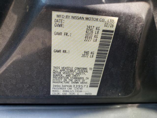 Photo 10 from auction – 2016 NISSAN ALTIMA 2.5 with VIN 1N4AL3APXGN339571