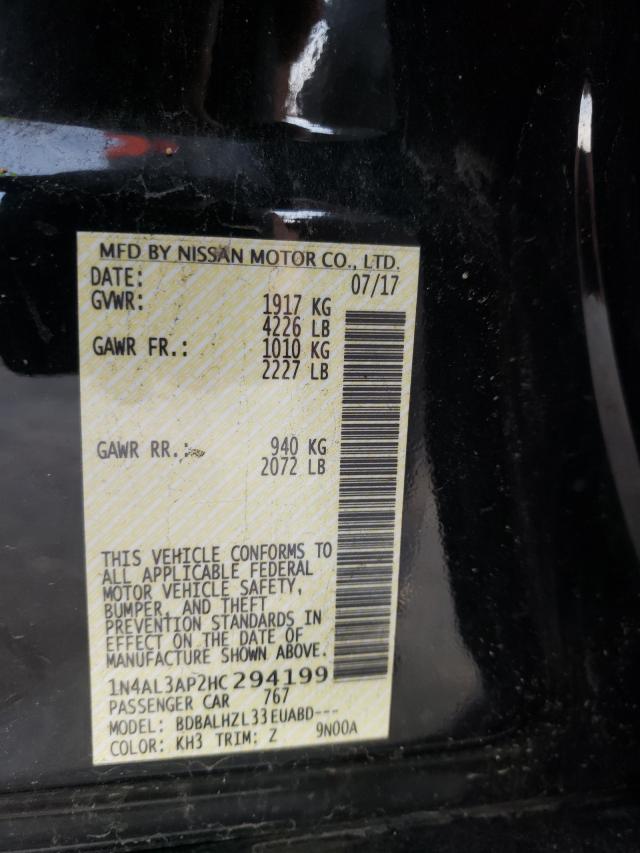 Photo 10 from auction – 2017 NISSAN ALTIMA 2.5 with VIN 1N4AL3AP2HC294199