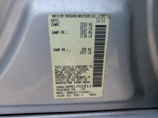 Photo 10 from auction – 2014 NISSAN ALTIMA 2.5 with VIN 1N4AL3AP9EC202811