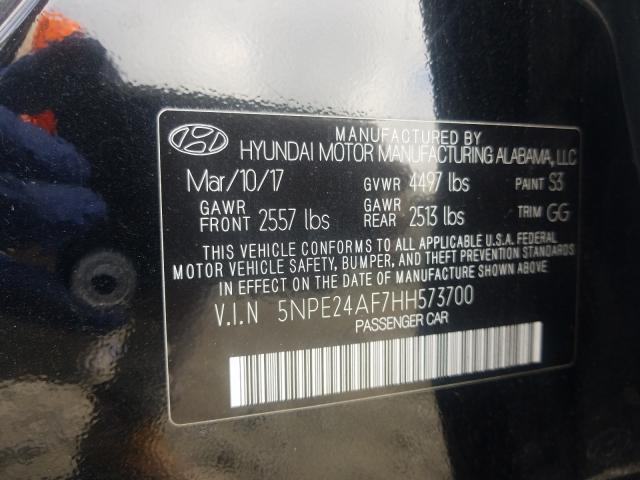 Photo 10 from auction – 2017 HYUNDAI SONATA SE with VIN 5NPE24AF7HH573700