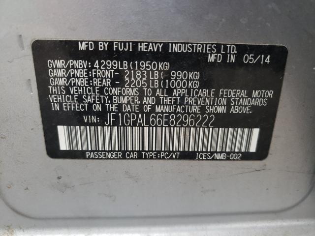 Photo 10 from auction – 2014 SUBARU IMPREZA SP with VIN JF1GPAL66E8296222
