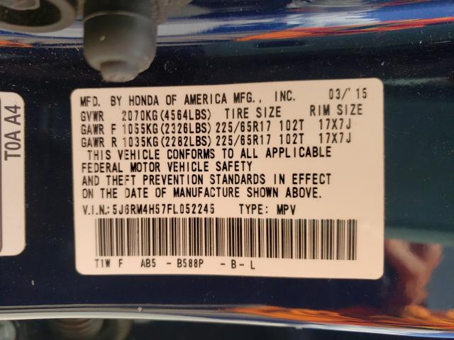 Photo 10 from auction – 2015 HONDA CR-V EX with VIN 5J6RM4H57FL052245