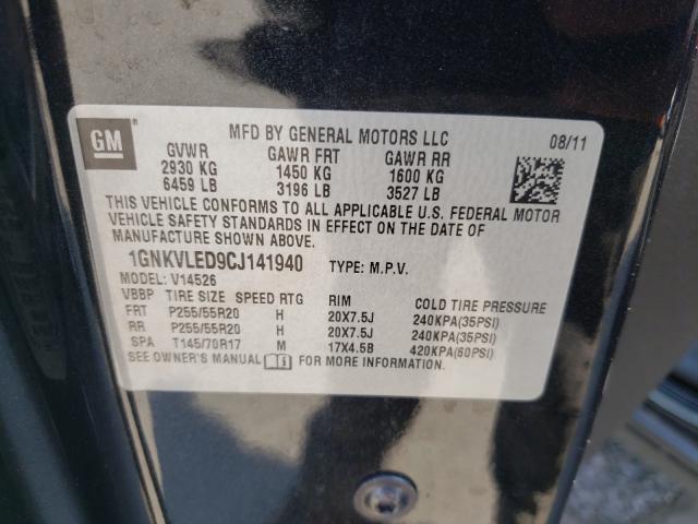 Photo 10 from auction – 2012 CHEVROLET TRAVERSE L with VIN 1GNKVLED9CJ141940