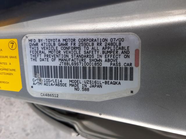 Photo 10 from auction – 2001 LEXUS GS 430 with VIN JT8BL69S710001850