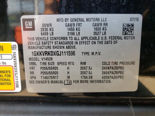 Photo 10 from auction – 2016 GMC ACADIA SLT with VIN 1GKKVRKDXGJ111596