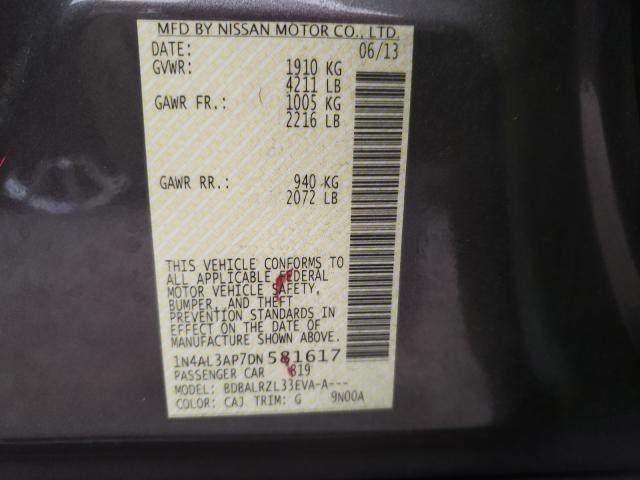 Photo 10 from auction – 2013 NISSAN ALTIMA 2.5 with VIN 1N4AL3AP7DN581617