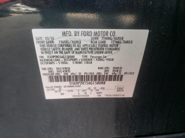 Photo 10 from auction – 2010 FORD TAURUS SHO with VIN 1FAHP2KT5AG158088