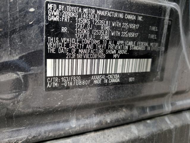 Photo 10 from auction – 2020 TOYOTA RAV4 with VIN 2T3F1RFV8LC081409