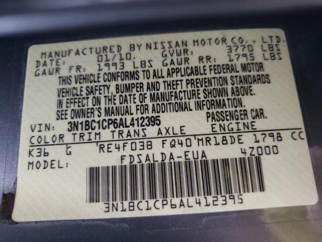 Photo 10 from auction – 2010 NISSAN VERSA S with VIN 3N1BC1CP6AL412395
