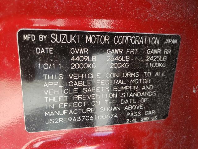 Photo 10 from auction – 2012 SUZUKI KIZASHI SE with VIN JS2RE9A37C6100674