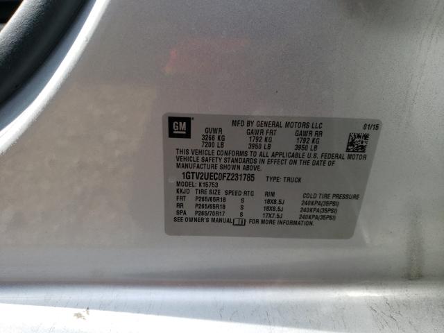 Photo 10 from auction – 2015 GMC SIERRA K15 with VIN 1GTV2UEC0FZ231785