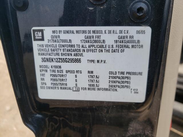 Photo 10 from auction – 2005 CHEVROLET AVALANCHE with VIN 3GNEK12Z55G295866