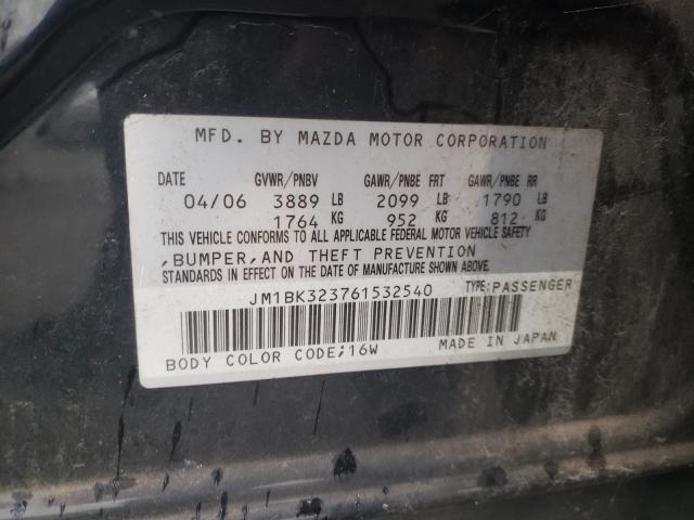 Photo 10 from auction – 2006 MAZDA 3 S with VIN JM1BK323761532540