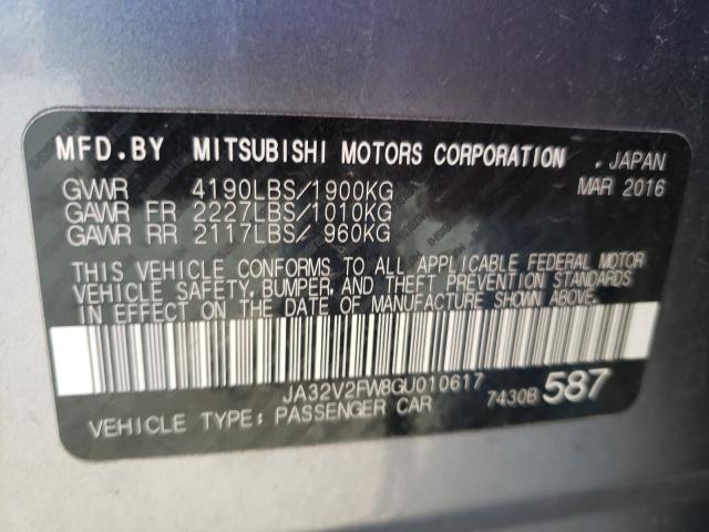 Photo 10 from auction – 2016 MITSUBISHI LANCER ES with VIN JA32V2FW8GU010617