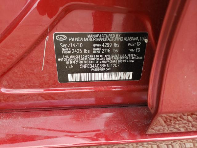 Photo 10 from auction – 2011 HYUNDAI SONATA GLS with VIN 5NPEB4AC3BH154207