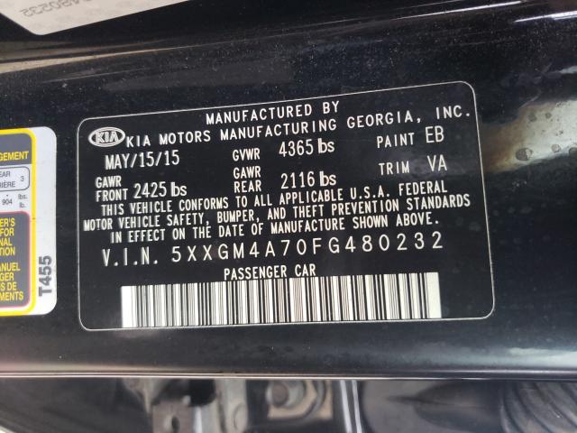 Photo 10 from auction – 2015 KIA OPTIMA LX with VIN 5XXGM4A70FG480232