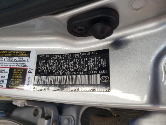 Photo 10 from auction – 2017 TOYOTA CAMRY LE with VIN 4T1BF1FK8HU371865