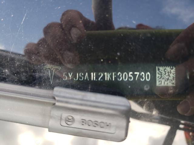 Photo 10 from auction – 2019 TESLA MODEL S with VIN 5YJSA1E21KF305730
