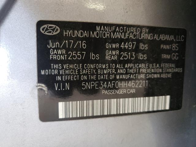 Photo 10 from auction – 2017 HYUNDAI SONATA SPO with VIN 5NPE34AF0HH462211