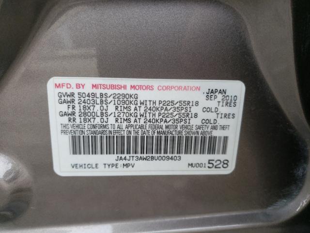 Photo 10 from auction – 2011 MITSUBISHI OUTLANDER with VIN JA4JT3AW2BU009403