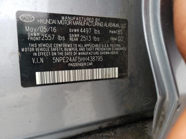 Photo 10 from auction – 2017 HYUNDAI SONATA SE with VIN 5NPE24AF5HH438795