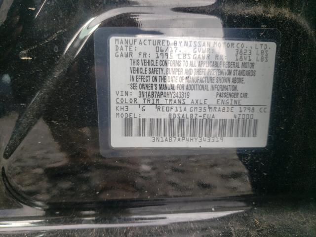 Photo 10 from auction – 2017 NISSAN SENTRA S with VIN 3N1AB7AP4HY343319