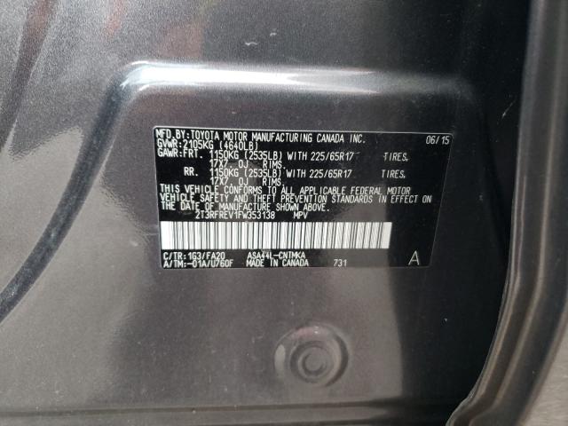 Photo 10 from auction – 2015 TOYOTA RAV4 XLE with VIN 2T3RFREV1FW353138
