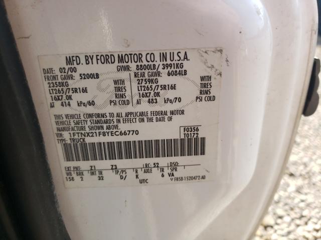 Photo 10 from auction – 2000 FORD F250 SUPER with VIN 1FTNX21F8YEC66770