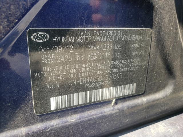 Photo 10 from auction – 2013 HYUNDAI SONATA GLS with VIN 5NPEB4AC5DH620593