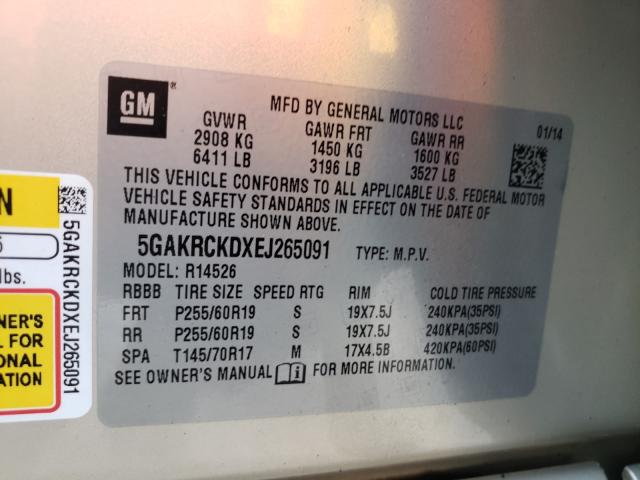Photo 10 from auction – 2014 BUICK ENCLAVE with VIN 5GAKRCKDXEJ265091