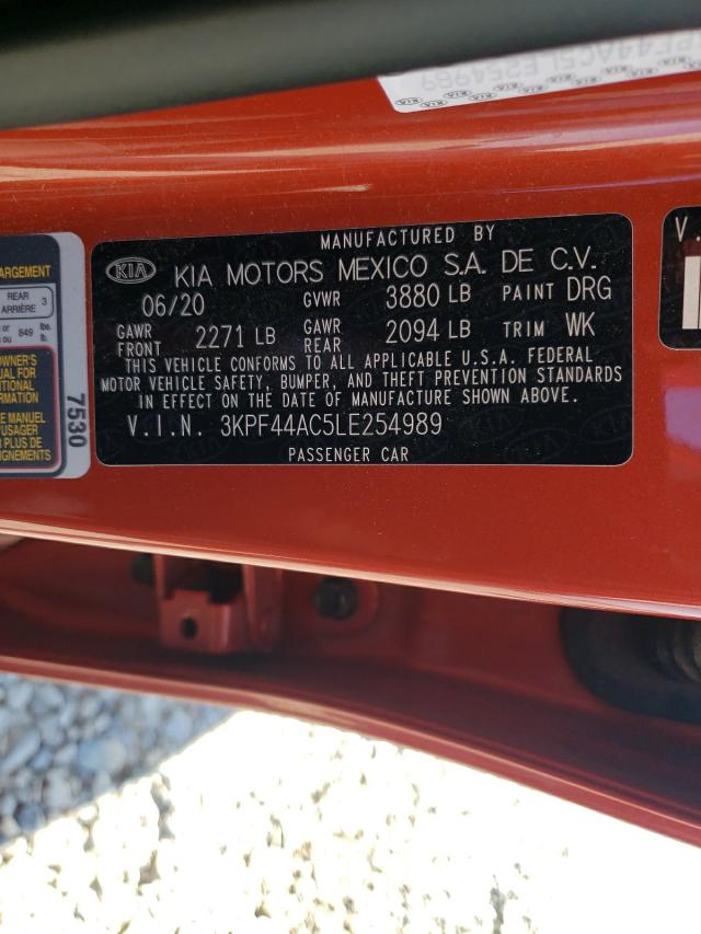 Photo 10 from auction – 2020 KIA FORTE GT with VIN 3KPF44AC5LE254989