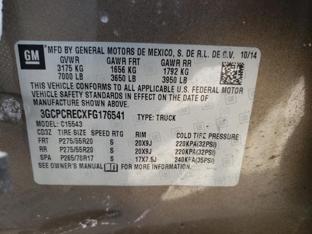 Photo 10 from auction – 2015 CHEVROLET SILVERADO with VIN 3GCPCRECXFG176541