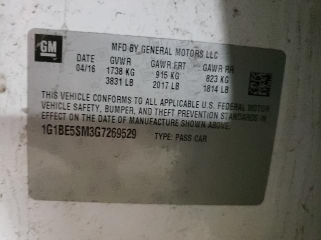 Photo 10 from auction – 2016 CHEVROLET CRUZE LT with VIN 1G1BE5SM3G7269529