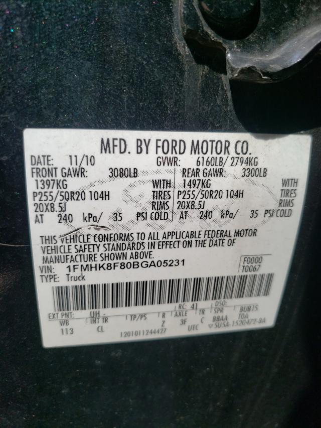 Photo 10 from auction – 2011 FORD EXPLORER L with VIN 1FMHK8F80BGA05231