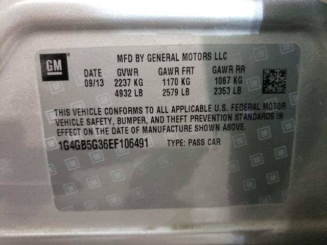 Photo 10 from auction – 2014 BUICK LACROSSE with VIN 1G4GB5G36EF106491