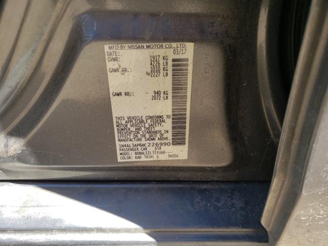 Photo 1 from auction – 2017 NISSAN ALTIMA 2.5 with VIN 1N4AL3AP6HC226990