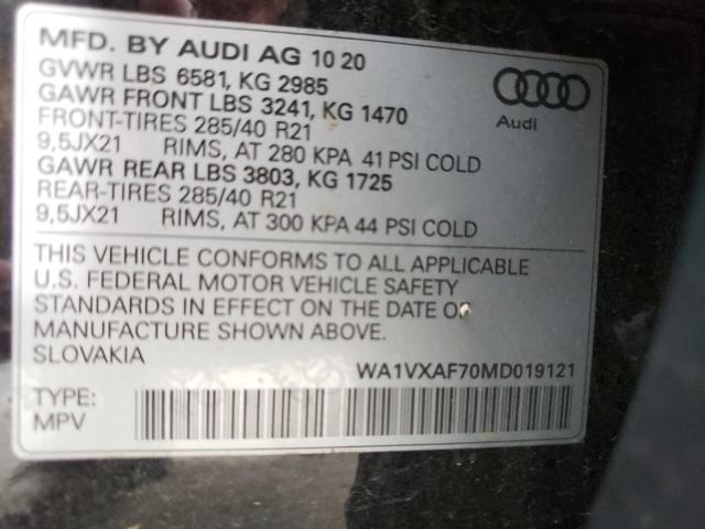 Photo 10 from auction – 2021 AUDI Q7 PRESTIG with VIN WA1VXAF70MD019121