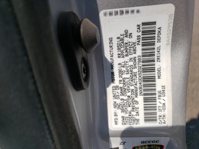 Photo 10 from auction – 2009 TOYOTA COROLLA BA with VIN 1NXBU40EX9Z027983