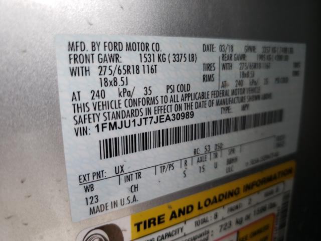 Photo 10 from auction – 2018 FORD EXPEDITION with VIN 1FMJU1JT7JEA30989