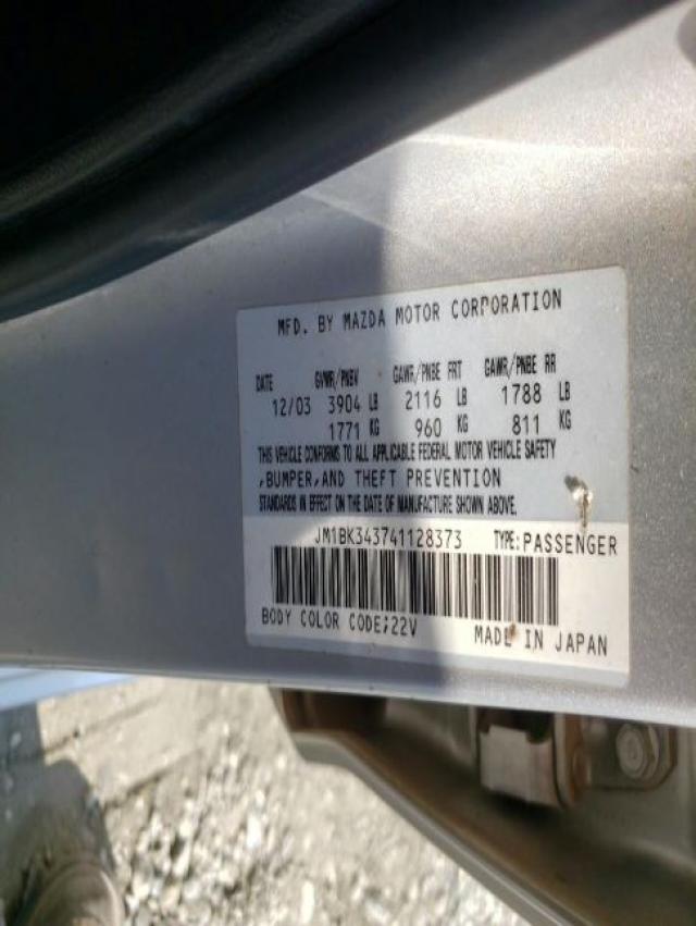Photo 10 from auction – 2004 MAZDA 3 HATCHBAC with VIN JM1BK343741128373