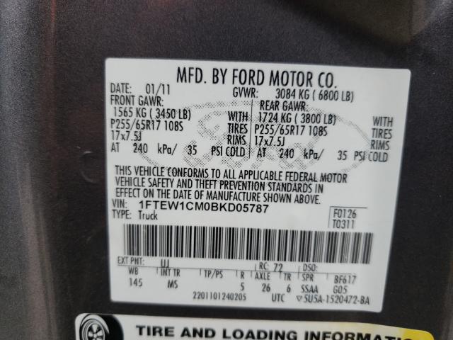 Photo 10 from auction – 2011 FORD F150 SUPER with VIN 1FTEW1CM0BKD05787