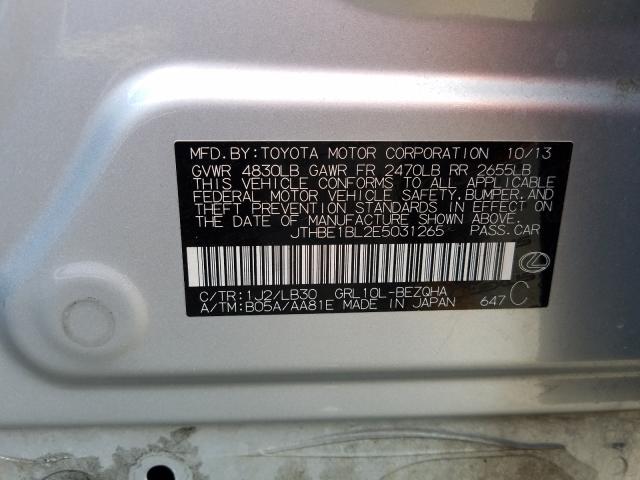 Photo 10 from auction – 2014 LEXUS GS 350 with VIN JTHBE1BL2E5031265