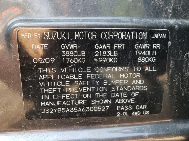 Photo 10 from auction – 2010 SUZUKI SX4 with VIN JS2YB5A35A6300527