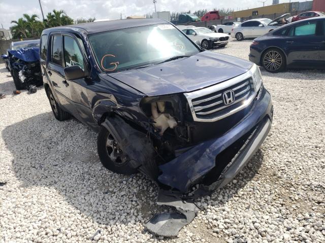 HONDA PILOT LX 2014 with VIN 5FNYF3H23EB020261 - Photo from auction