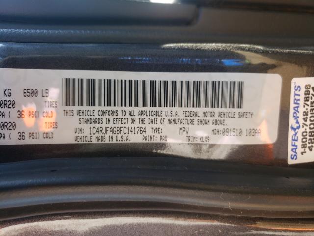 Photo 10 from auction – 2015 JEEP GRAND CHER with VIN 1C4RJFAG8FC141764