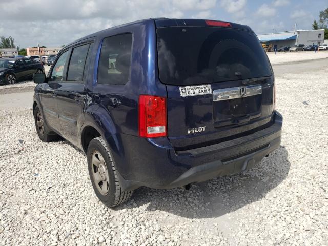 Photo 3 from auction – 2014 HONDA PILOT LX with VIN 5FNYF3H23EB020261