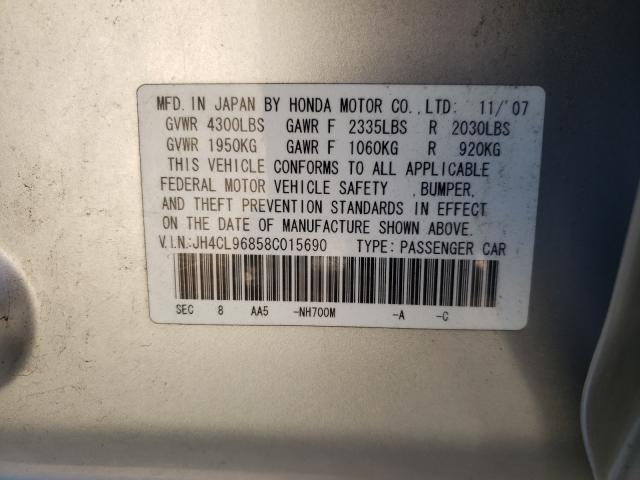 Photo 10 from auction – 2008 ACURA TSX with VIN JH4CL96858C015690